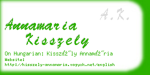 annamaria kisszely business card